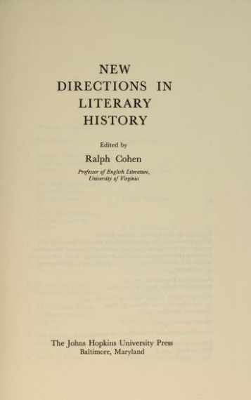 New directions in literary history - Scanned Pdf with Ocr